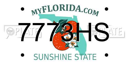 7773HS Florida License Plate