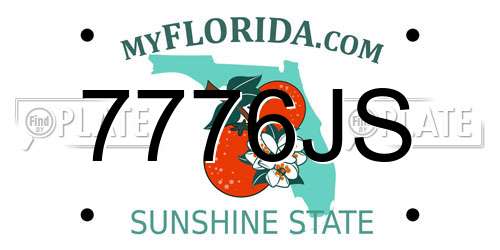 7776JS Florida License Plate