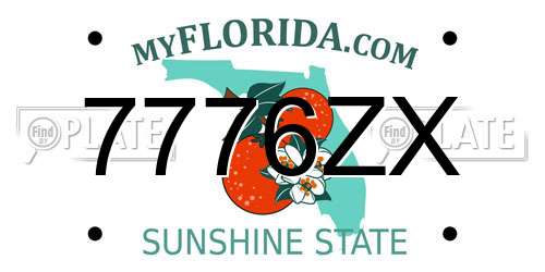 7776ZX Florida License Plate