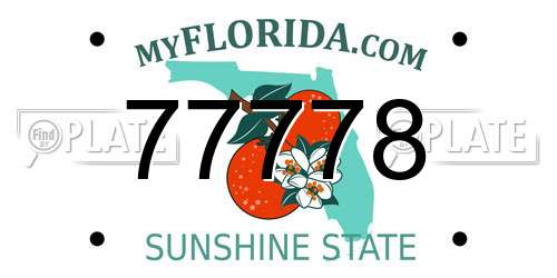 77778 Florida License Plate