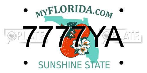 7777YA Florida License Plate