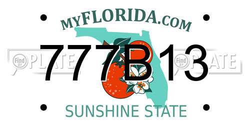 777B13 Florida License Plate