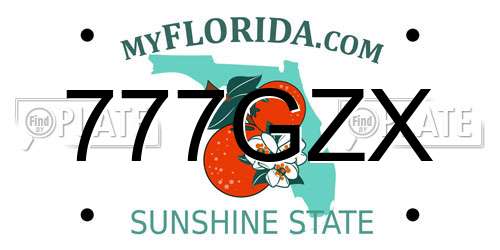 777GZX Florida License Plate