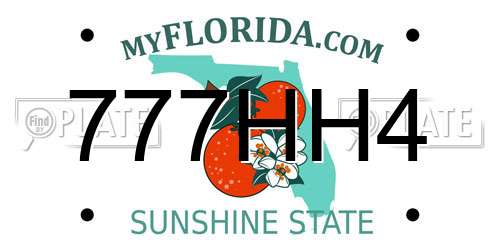 777HH4 Florida License Plate