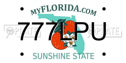 777LPU Florida License Plate