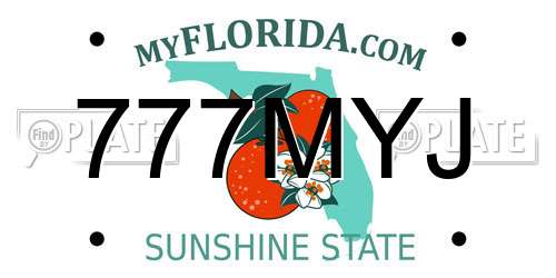 777MYJ Florida License Plate