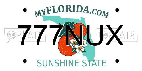777NUX Florida License Plate