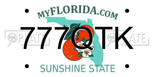 777QTK Florida License Plate