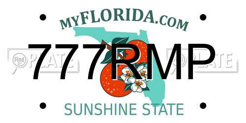 777RMP Florida License Plate