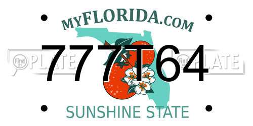 777T64 Florida License Plate