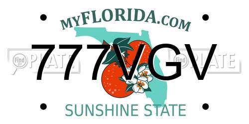 777VGV Florida License Plate