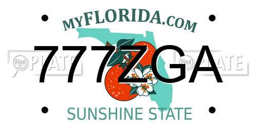 777ZGA Florida License Plate