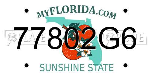 77802G6 Florida License Plate