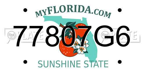 77807G6 Florida License Plate