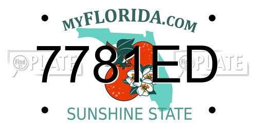 7781ED Florida License Plate
