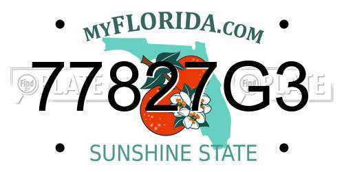77827G3 Florida License Plate
