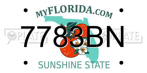 7783BN Florida License Plate