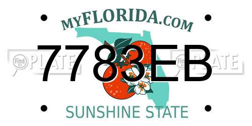 7783EB Florida License Plate