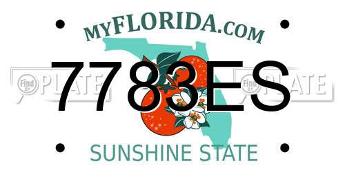 7783ES Florida License Plate