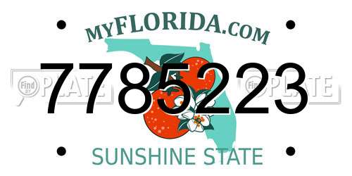 7785223 Florida License Plate