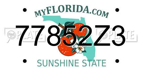 77852Z3 Florida License Plate