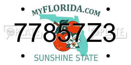 77857Z3 Florida License Plate