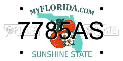 7785AS Florida License Plate