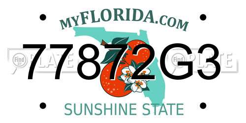 77872G3 Florida License Plate