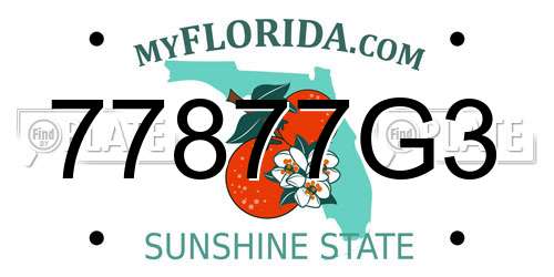 77877G3 Florida License Plate