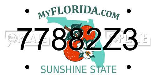 77882Z3 Florida License Plate