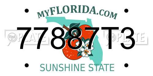 77887T3 Florida License Plate