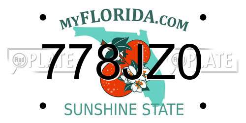778JZ0 Florida License Plate