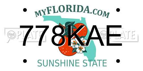 778KAE Florida License Plate