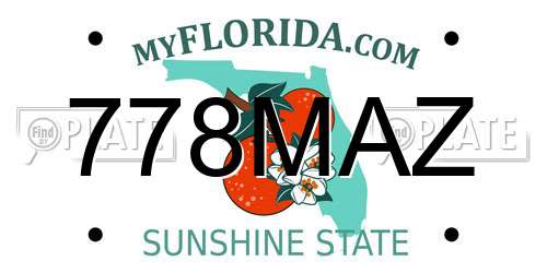778MAZ Florida License Plate