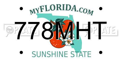 778MHT Florida License Plate
