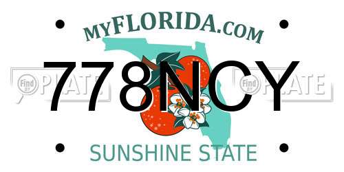 778NCY Florida License Plate