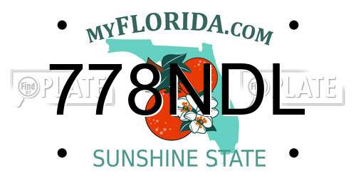 778NDL Florida License Plate