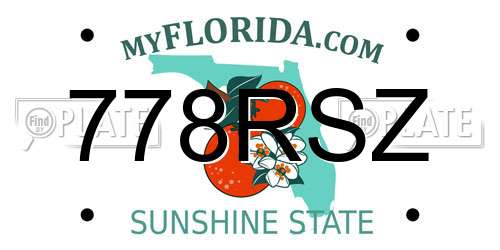 778RSZ Florida License Plate