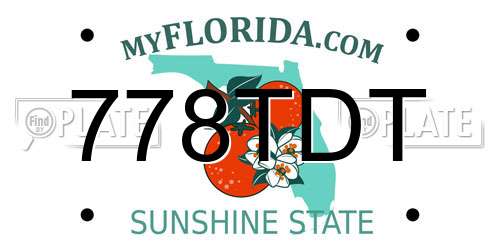 778TDT Florida License Plate