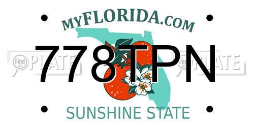 778TPN Florida License Plate