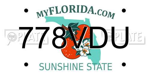 778VDU Florida License Plate
