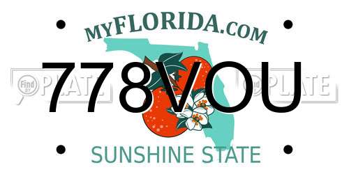 778VOU Florida License Plate