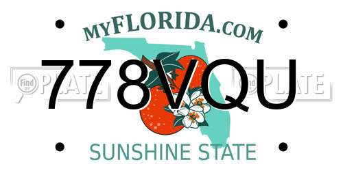 778VQU Florida License Plate