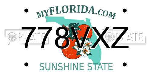 778VXZ Florida License Plate