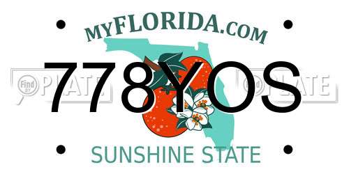 778YOS Florida License Plate
