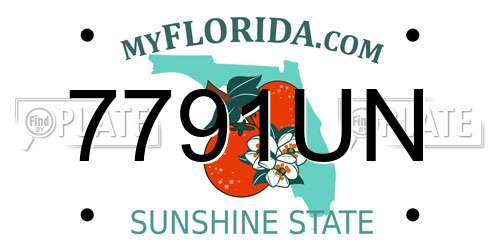 7791UN Florida License Plate
