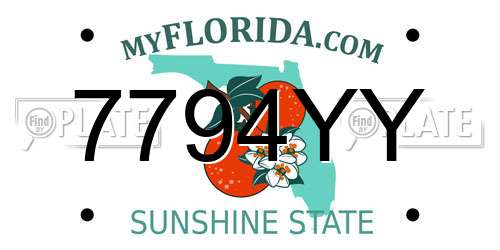 7794YY Florida License Plate
