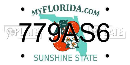 779AS6 Florida License Plate