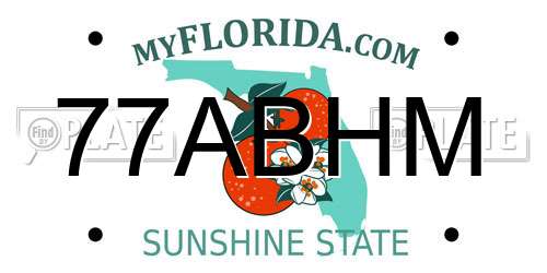 77ABHM Florida License Plate