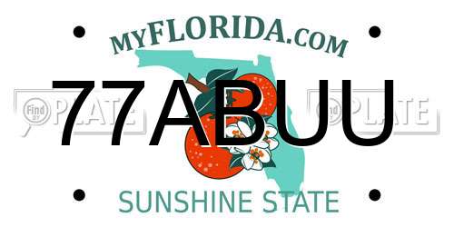 77ABUU Florida License Plate